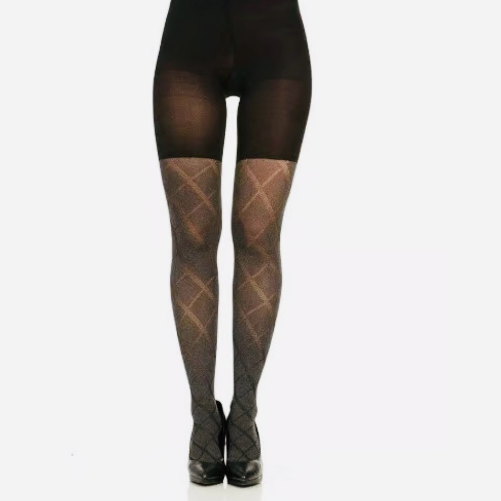 NWT SPANX Black Flipside Diamond Reversible Shaping Tights